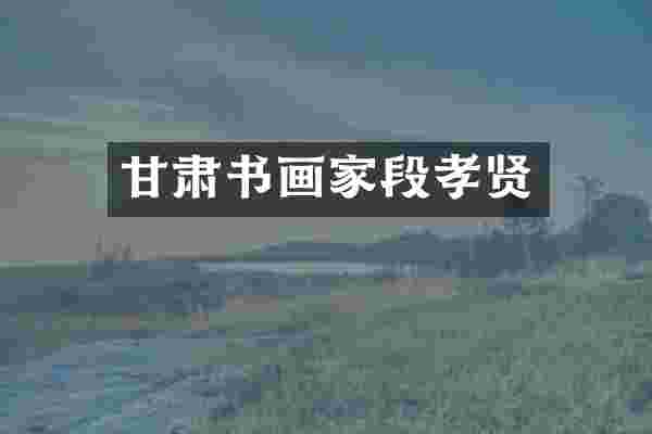 甘肃书画家段孝贤