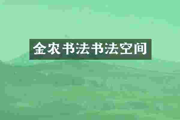 金农书法书法空间