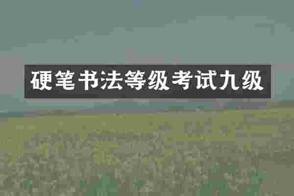 硬笔书法等级考试九级