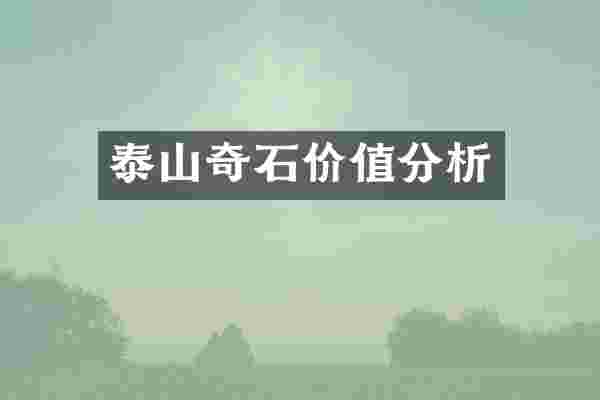 泰山奇石价值分析