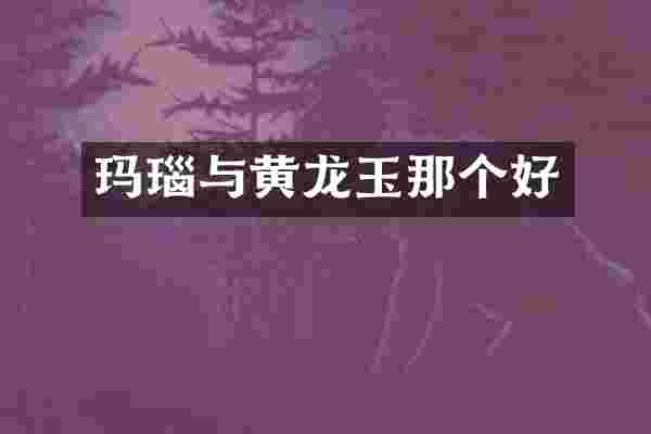 玛瑙与黄龙玉那个好