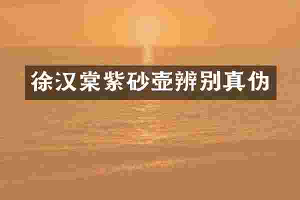 徐汉棠紫砂壶辨别真伪