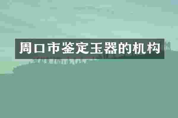 周口市鉴定玉器的机构