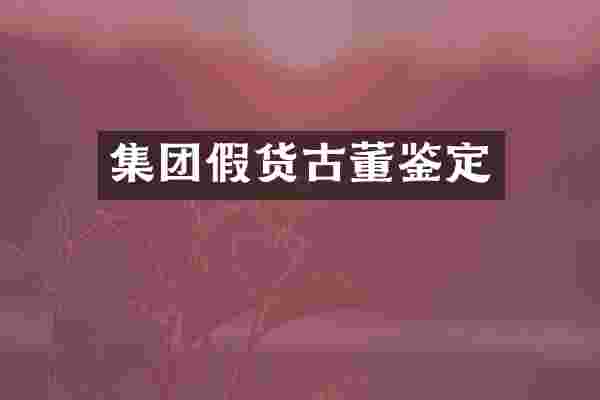 集团假货古董鉴定
