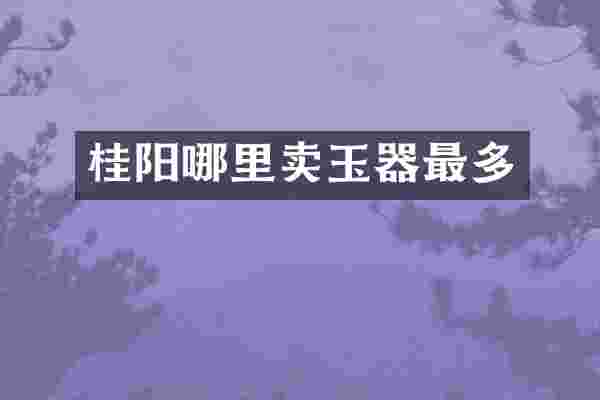 桂阳哪里卖玉器最多