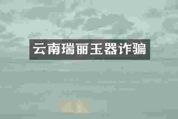 云南瑞丽玉器诈骗