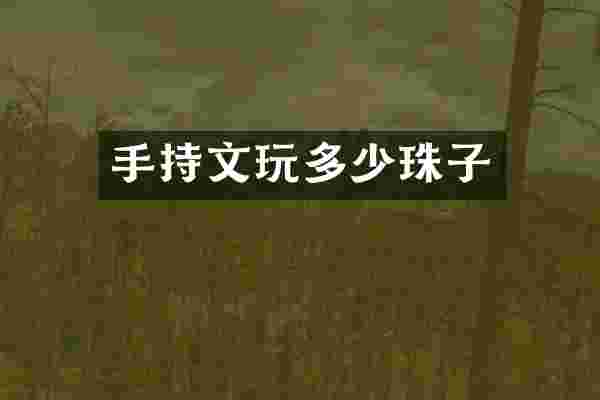 手持文玩多少珠子