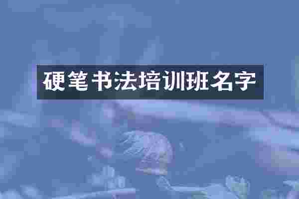 硬笔书法培训班名字