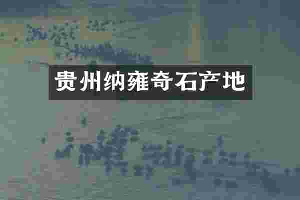 贵州纳雍奇石产地