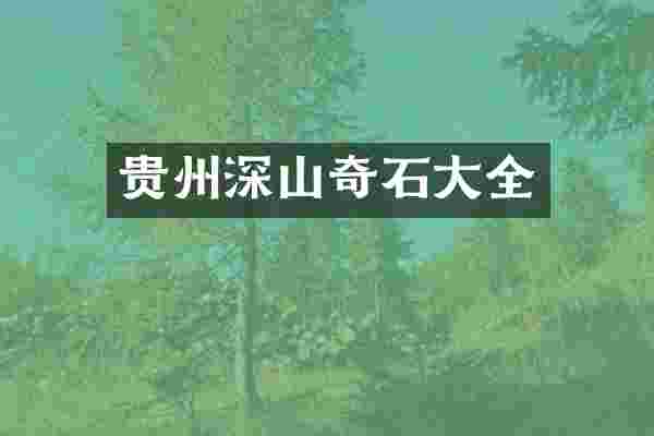贵州深山奇石大全