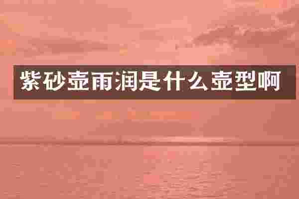 紫砂壶雨润是什么壶型啊
