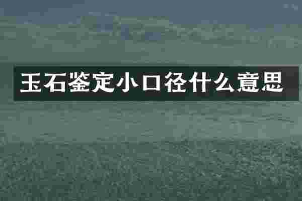 玉石鉴定小口径什么意思