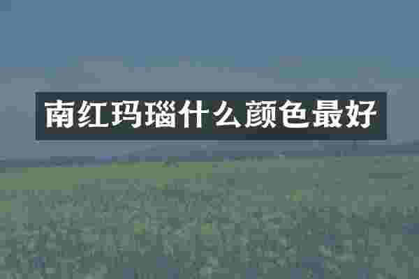 南红玛瑙什么颜色最好