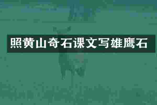 照黄山奇石课文写雄鹰石
