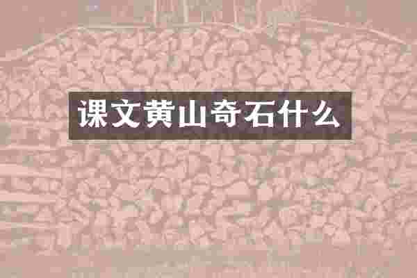 课文黄山奇石什么