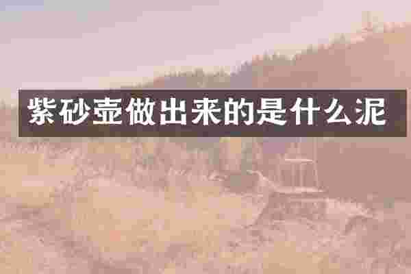 紫砂壶做出来的是什么泥