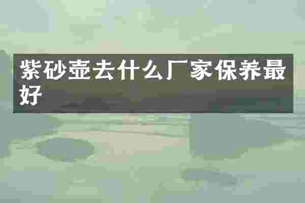 紫砂壶去什么厂家保养最好
