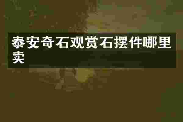 泰安奇石观赏石摆件哪里卖