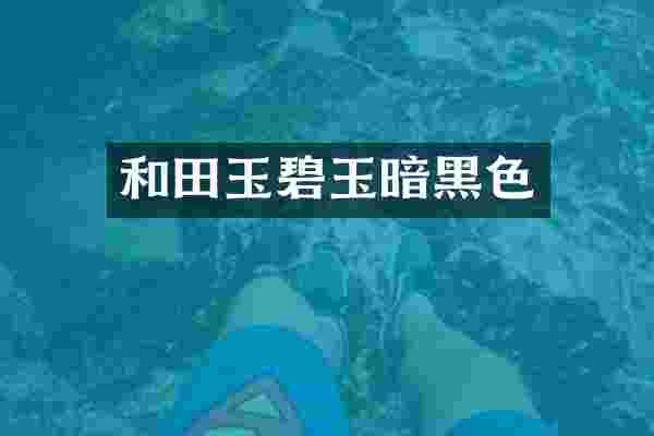 和田玉碧玉暗黑色