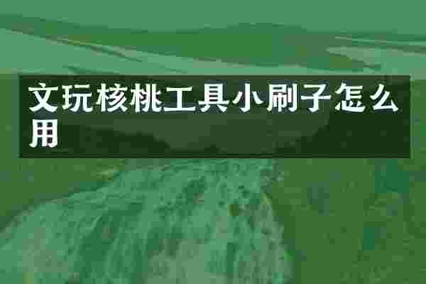 文玩核桃工具小刷子怎么用