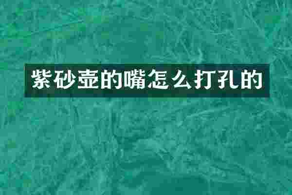 紫砂壶的嘴怎么打孔的