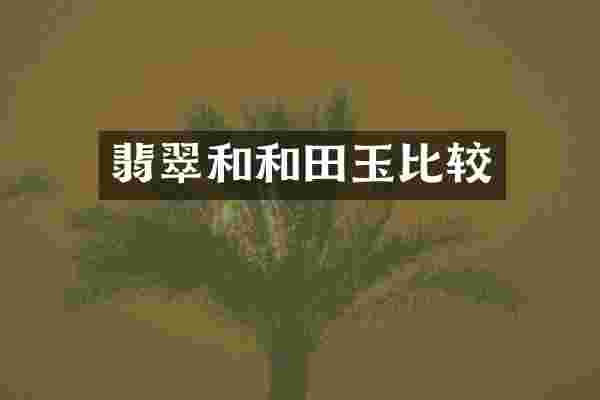 翡翠和和田玉比较