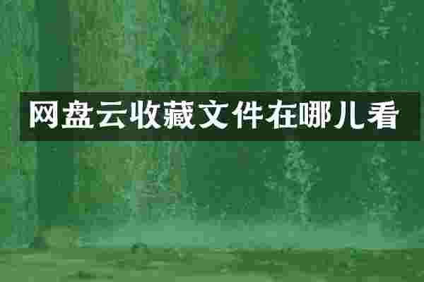 网盘云收藏文件在哪儿看