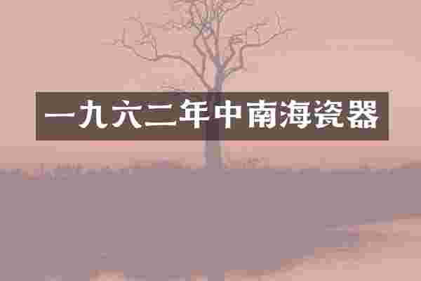 一九六二年中南海瓷器
