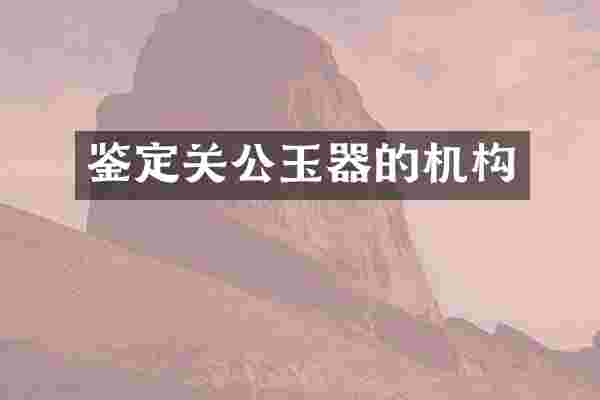 鉴定关公玉器的机构