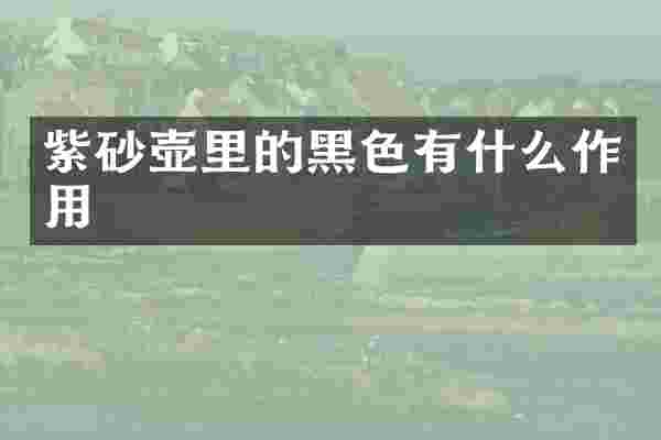 紫砂壶里的黑色有什么作用