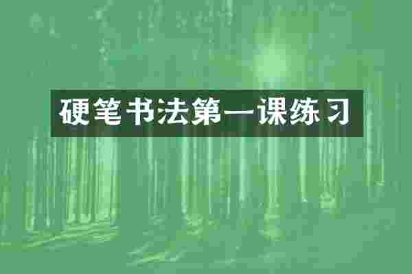 硬笔书法第一课练习