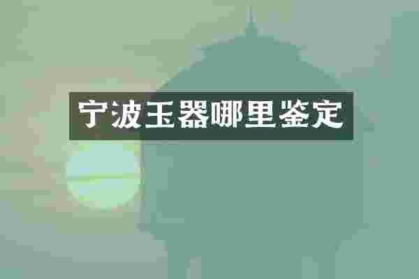 宁波玉器哪里鉴定