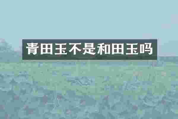 青田玉不是和田玉吗