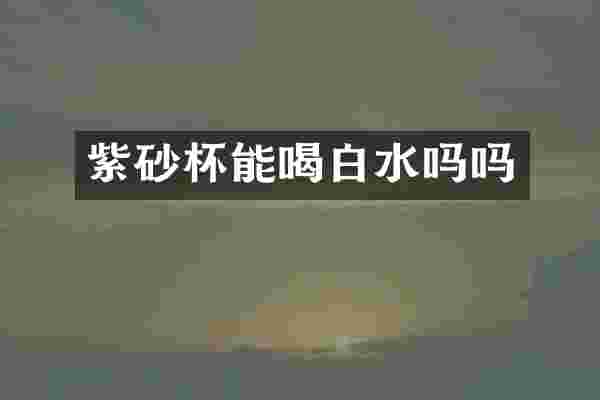 紫砂杯能喝白水吗吗