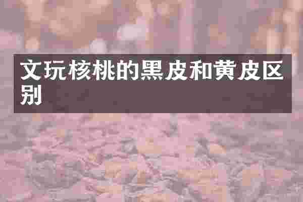 文玩核桃的黑皮和黄皮区别