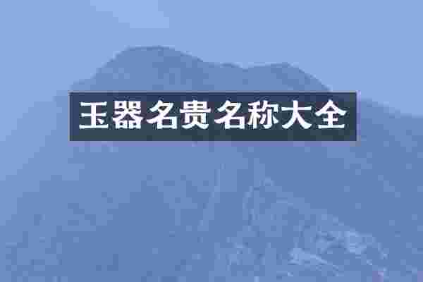 玉器名贵名称大全