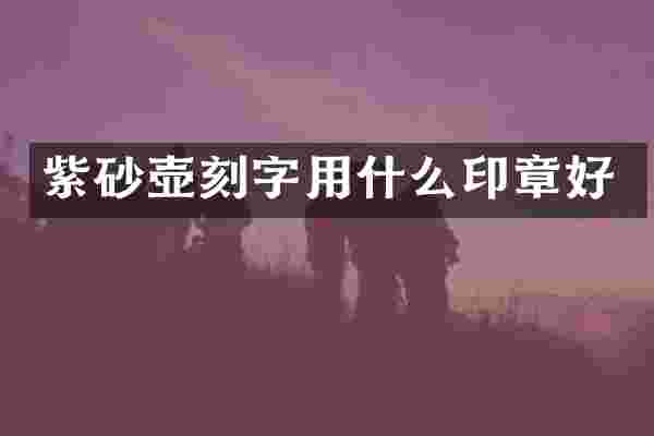 紫砂壶刻字用什么印章好