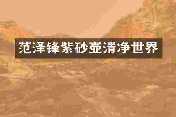 范泽锋紫砂壶清净世界