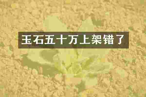 玉石五十万上架错了