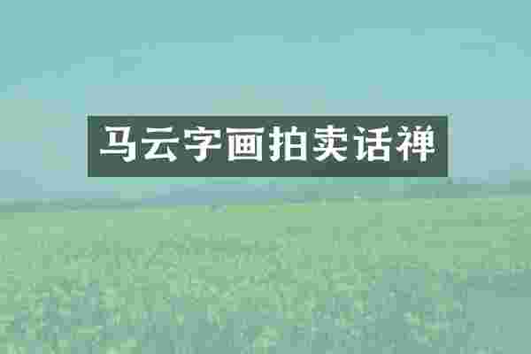 马云字画拍卖话禅