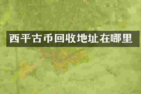 西平古币回收地址在哪里