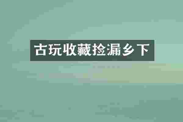 古玩收藏捡漏乡下