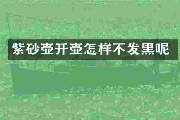 紫砂壶开壶怎样不发黑呢