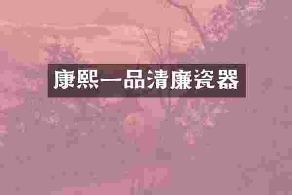 康熙一品清廉瓷器