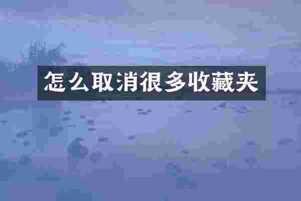 怎么取消很多收藏夹