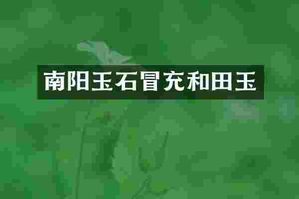 南阳玉石冒充和田玉