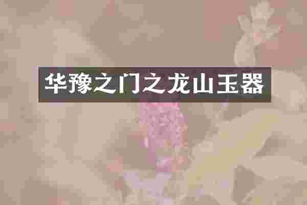 华豫之门之龙山玉器