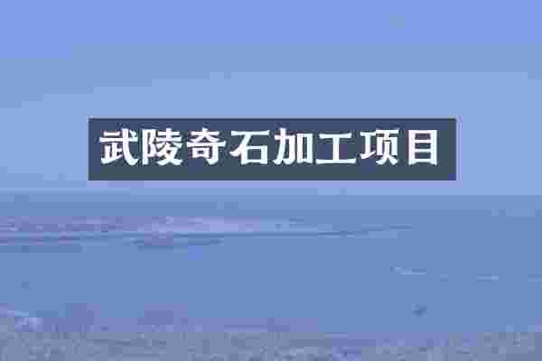 武陵奇石加工项目