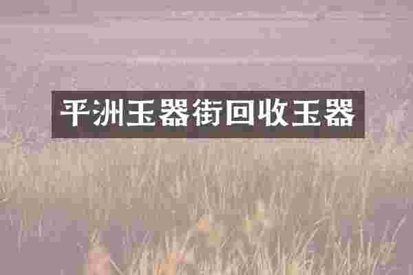 平洲玉器街回收玉器