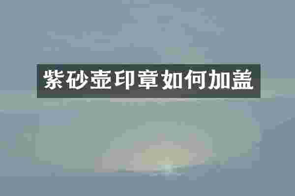 紫砂壶印章如何加盖